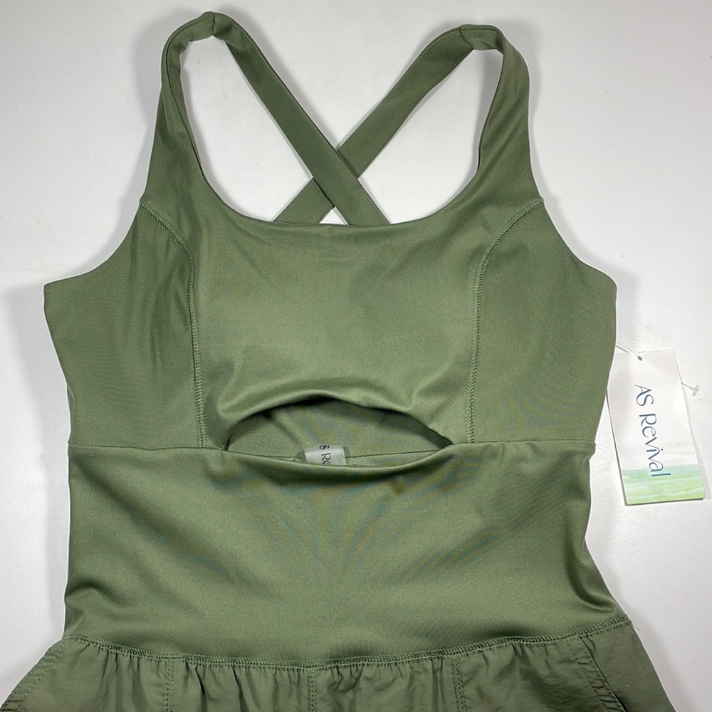 NWT Altar’d State Revival ball out one-piece, Size M, color: olive - Picture 7 of 13